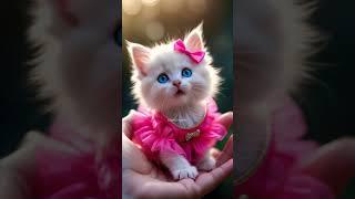 Watch What Happens When a Kitten Wears Pink! #shorts #cat #cute
