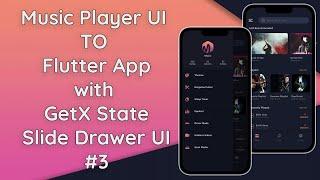 #3 Music Player App with GetX State Management | Side Drawer UI | Flutter Dart [Github]