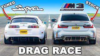 700hp Supra Mk4 v BMW M3: DRAG RACE