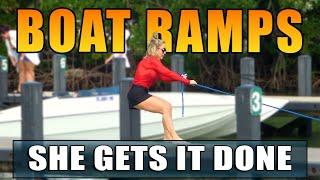 Lady Launches Boat Like a Boss! | Miami Boat Ramps | Boat Ramp Divas