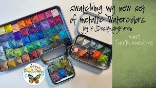 Swatching Metallic Watercolors by KJDesignbyKaren