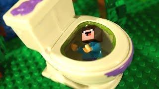 LEGO Minecraft vs Spin Master Flush Force - Stop Motion Animation