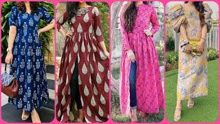 Daily Wear Casual Long Frocks for Women|  Cotton Long Dress| Simple Long Frock| Floral Long Frocks|