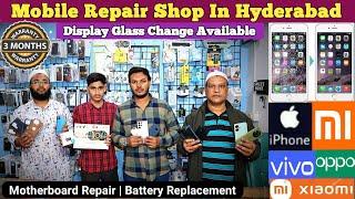 Mobile Repair Shop In Hyderabad | Tempered Glass ₹99/- | Display Glass Change | Battery Replacement