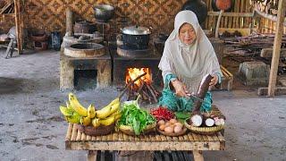 Mbedol Singkong dan Pisang Raja | Masak Tumis Kangkung Sambal Tempe, Telur Dadar Lipat, Kue Mataroda