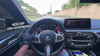 GOING TO JAIL FOR THIS . 600 HP BMW M550i ON THE HIGHWAY...