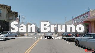 Driving in Downtown San Bruno, California - 4K