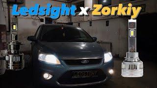 Улучшение света Focus 2 рест. Топовые led в ближний и дальний. Led лампы Ledsight и Zorkiy.