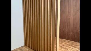 How to Build  and Install Wood Slat Room Divider | DIY Wood Slat Room Divider