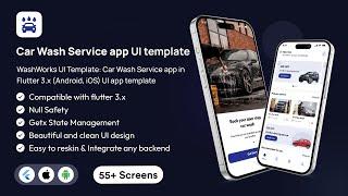 WashWorks UI Template: Car Wash Service app in Flutter 3.x (Android, iOS) UI app template