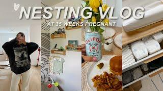 NEST WITH ME *AT 35 WEEKS PREGNANT* | doctor app, nursery updates & nesting 