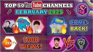 Alan's Universe Top 20, big battles & Zee TV to 100 BILLION Views!  | Top 50 February, 2025