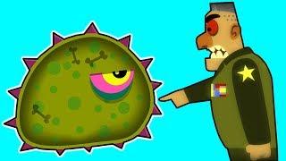 Суровый ЛИЗУН ГЛАЗАСТИК подбирается к ВОЕННОЙ БАЗЕ! Игра Tales from Space Mutant Blobs Attack