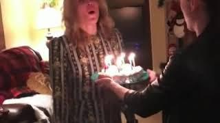 Caity lotz blowing out her birthday candles
