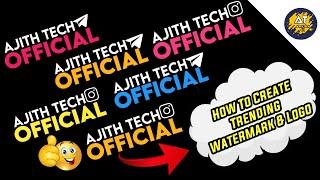 How To Create New Trending Instagram Logo & Watermarks  Pixellab Editing | #AjithTech