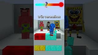 Jogo de combinação de cores Bob Esponja vs Sonic no Minecraft! #shorts