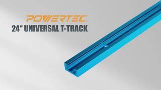 POWERTEC 24 inch Double-Cut Profile Universal T-Track with Predrilled Mounting Holes (2-Pack)