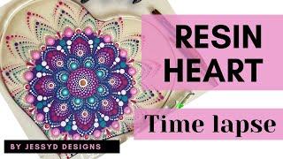 RESIN Heart | DOT MANDALA resin heart | Time lapse | DOT ART | JessyD Designs