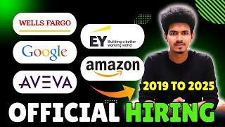 Google | Wells fargo | EY | Aveva | Amazon Off campus drive 2019 to 2025 | IT Jobs for freshers