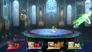 Rosalina VS Zero Suit Samus VS Roy VS Donkey Kong: Super Smash Bros Wii U