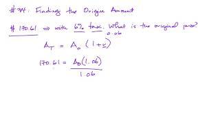 ACT Topic 34: Finding the Original Amount