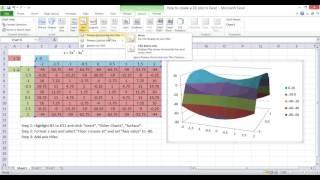 Plotting a 3D graph in Excel