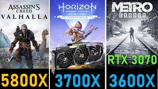 Ryzen 5800X vs 3700X & 3600X RTX 3070 | 9+ Action Pc games Benchmarks Ultra High Settings