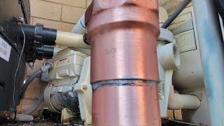 Pool / spa repair,  suction side air leak on copper pipes, pump install,  filter install.