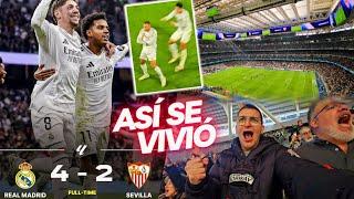 REAL MADRID 4-2 SEVILLA: ASÍ SE VIVIÓ en el BERNABÉU ** GOLAZO MBAPPÉ VALVERDE ** 22 Diciembre 2024