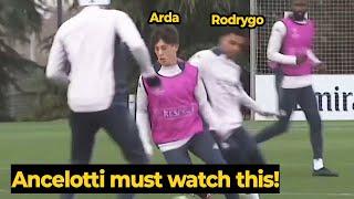 Arda Güler trolling Rodrygo with his insane dribbling skills in final training ahead Atletico Madrid