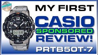 Casio Sponsored Review! | Pro Trek 100m Titanium Bluetooth Quartz PRTB50T-7 Unbox & Review