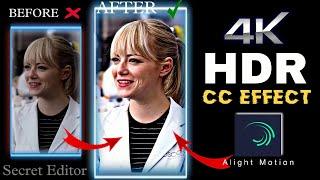 HDR CC Effect In Alight motion  || 4K Quality Tutorial Vedio ||