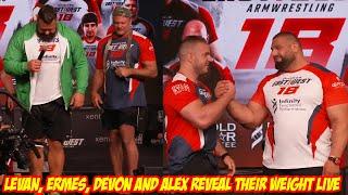 East vs West 18 weigh-in: Levan, Ermes, Devon and Kurdecha reveal their weight live