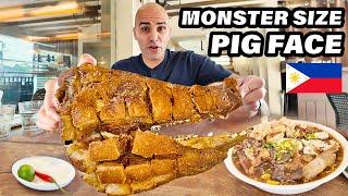 MONSTER SIZE Filipino Street Food! PIG FACE + CRISPY PATA + ISAW - Street food tour in Quezon City