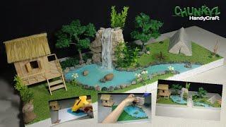 Scenery Diorama - House by the River & Waterfall (Membuat Diorama Rumah ditepi Sungai & Air Terjun)