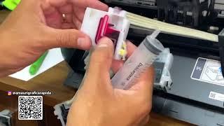 Impressão Falhando Como Resolver, Como remover o ar dos Dampers, Cartuchos da Epson L3250.