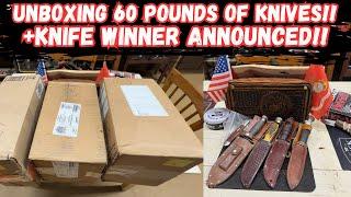 Unboxing 60 Pounds of Knives From Michigan +Knife Winner Announced!