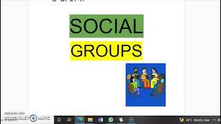 Social Groups and Group Cohesion Csec social studies notes