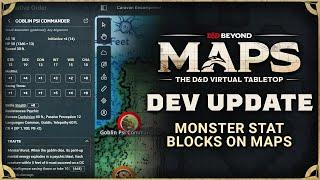 New D&D Beyond Dev Update | Monster Stat Blocks on Maps