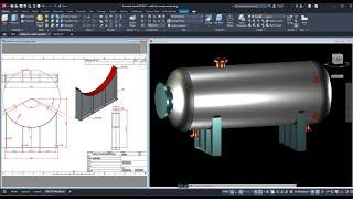 Saddle Support of Pressure Vessel Tutorial in Autocad