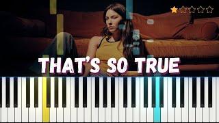 That’s So True by Gracie Abrams | Super Easy Piano Tutorial for Beginners