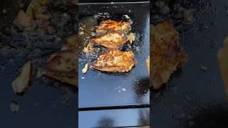 Griddled chicken via #traeger Flatrock #traegergrills #food #griddle #shorts
