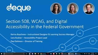Section 508, WCAG 2.0 and Digital Accessibility in the Federal Government