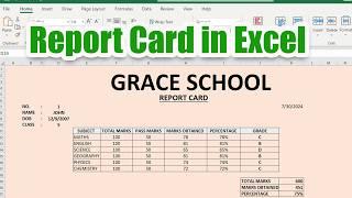 How to Create a Student Report Card in Excel