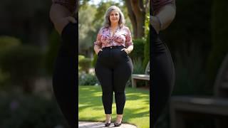 Confidence looks good on her ! women over 50 ! Look book Fashion !#shorts #curvyfashion