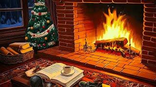cozy fireplace with vintage oldies playing in another room for relaxation
