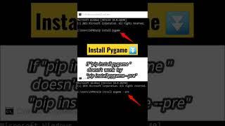 How to install Pygame in Python #pygame #tutorials #python #shorts