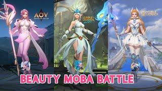 ODETTE VS DIAO CHAN VS JANNA - THE BEAUTY MOBA BATTLE - HERO COMPARISON - MLBB VS AOV VS LOL WR