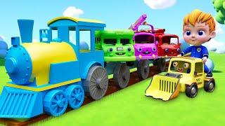 Learn Color with Trains transport Cars | Wheels on the Train | Bibabibo Nursery Rhymes & Kids Songs