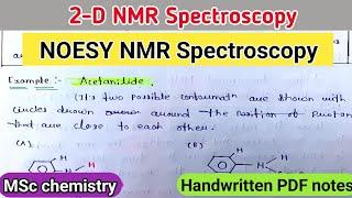 NOESY NMR spectroscopy || 2D nmr spectroscopy